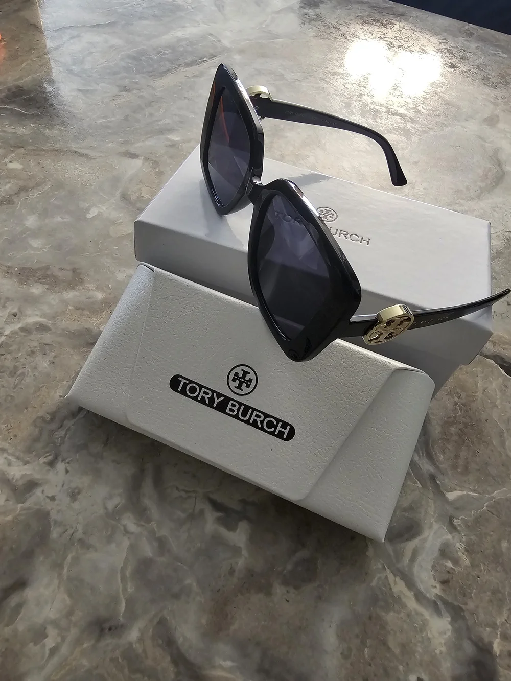 Tory Burch Black Logo Accent Sunglasses
